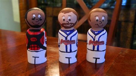 Cleveland Indians Baseball Peg Dolls Created By Kathie Eisinger Wood
