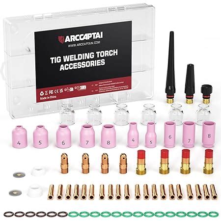 Arccaptain Tig Welding Torch Accessories Kit Pcs Alumina Nozzle