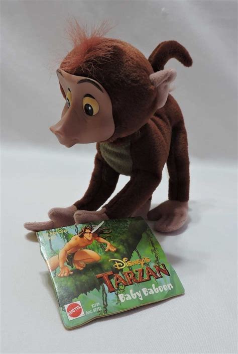 Disney Mattel Tarzan Baby Baboon Plush Vinyl Face Stuffed Animal 7 Toy