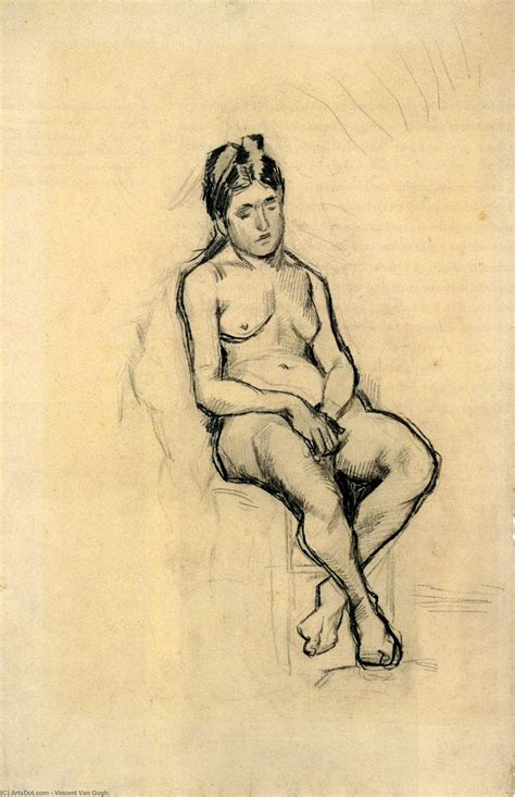 Reprodu Es De Arte Seated Feminino Nude Por Vincent Van Gogh