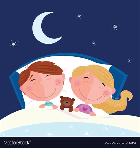 Boy And Girl Sleeping Royalty Free Vector Image