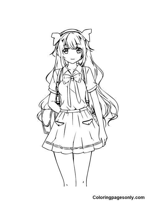 Anime Girl Printable Coloring Pages