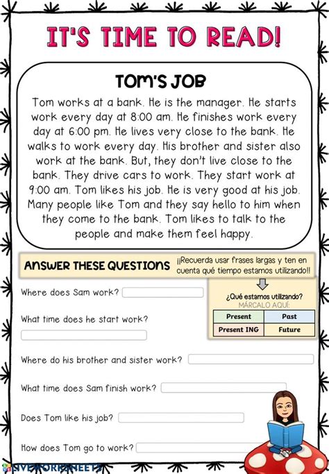 Present Simple Reading Interactive Worksheet In 2021 Reading 2nd 3rd