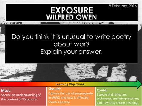 Conflict Poetry Exposure By Wilfred Owen By Doctorgonzo Teaching