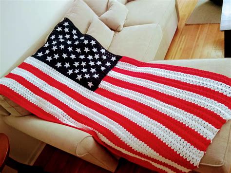 Crochet Pattern American Flag Blanket American Flag Afghan Etsy