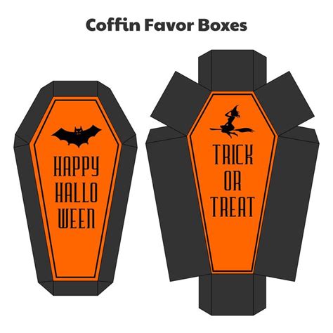 An Orange And Black Halloween Treat Box With The Words Happy Halloween