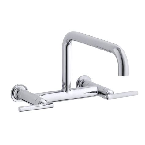 This includes even larger sinks that are the exception and not very common. KOHLER Purist 2-Handle Bridge Kitchen Faucet with Side ...