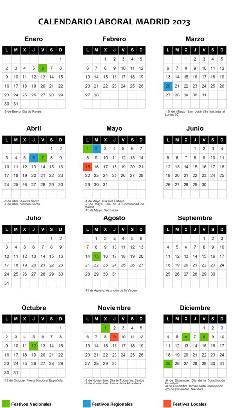 Calendario Laboral 2024 Madrid Local Image To U