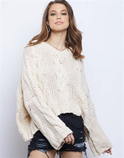 Ivory knit oversize zippered sweater @ ssense.com $795 rabbit fut patchwork 31 minute clutch. Oversized Hooded Cable Knit Sweater | White chunky knit ...