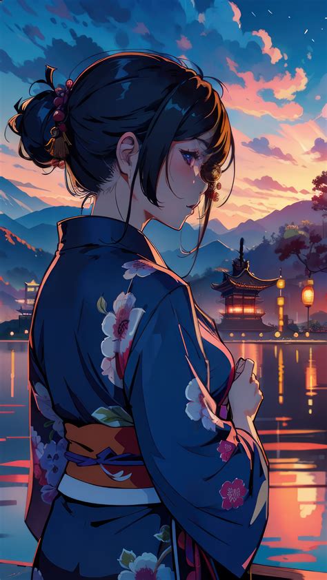 Anime Girl Kimono Japanese 4k 3191m Wallpaper Iphone Phone