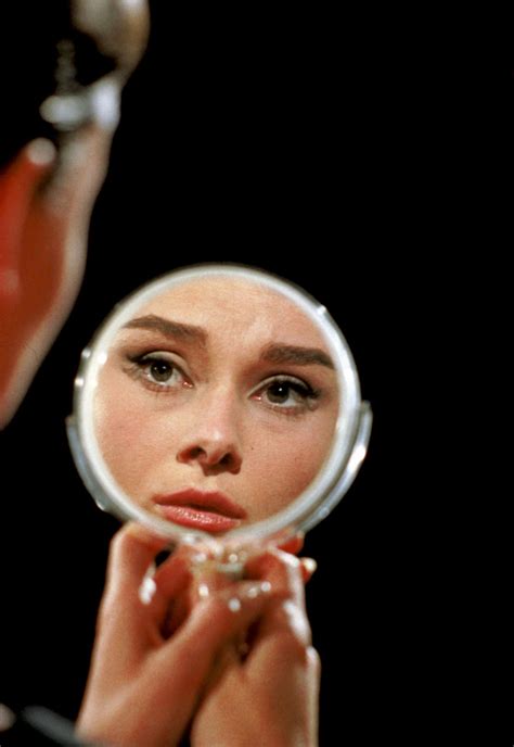 Rare Audrey Hepburn Audrey Hepburn Beholds Her Reflection In A Mirror