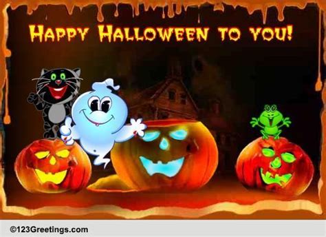 Spooky Surprise For You On Halloween Free Jack O Lantern Ecards 123