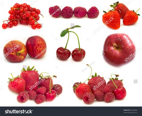 Collection Of Red Fruits Stock Photo 80139844 Shutterstock