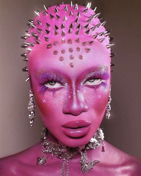 Alien Makeup Face Art Makeup Scary Makeup Full Face Makeup Pink Makeup Body Makeup Alien
