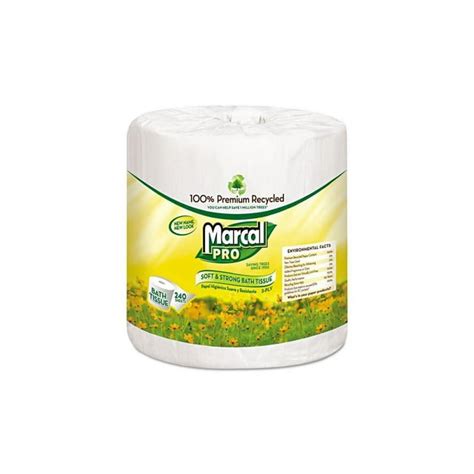 Marcal Pro 100 Recycled Bathroom Tissue Septic Safe 2 Ply White