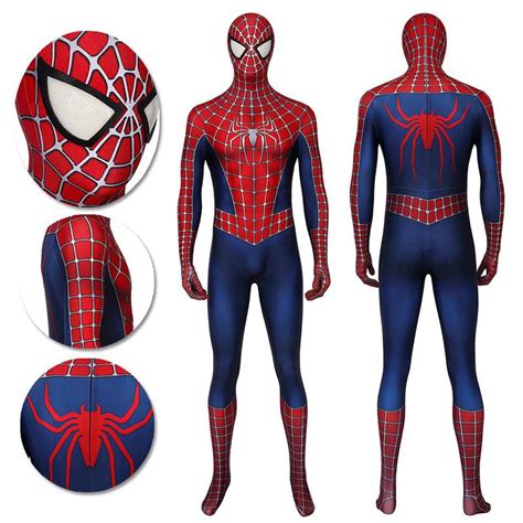Spider Man Cosplay Costume The Classic Spider Man 2 Peter Parker Red S