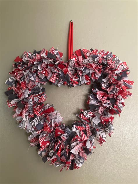 30 Cm Heart Rag Wreath Etsy