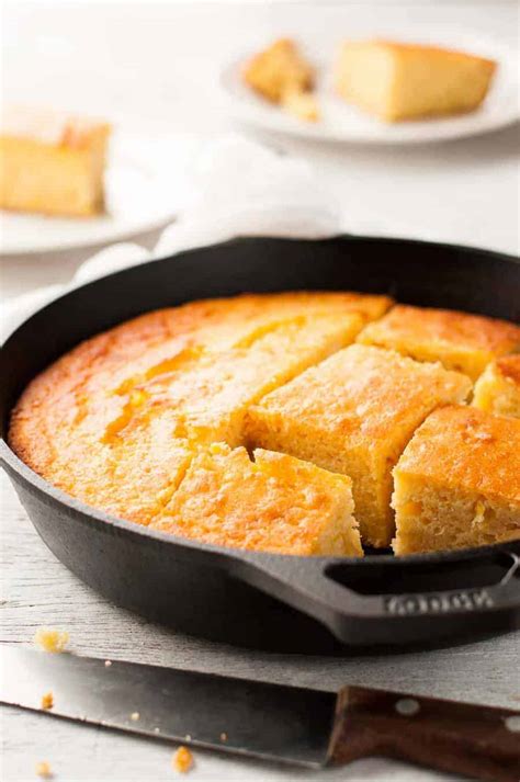This recipe is for a sweet cornbread, crispy outside and chewy inside. Skillet Corn Bread (Creamed Corn) | RecipeTin Eats