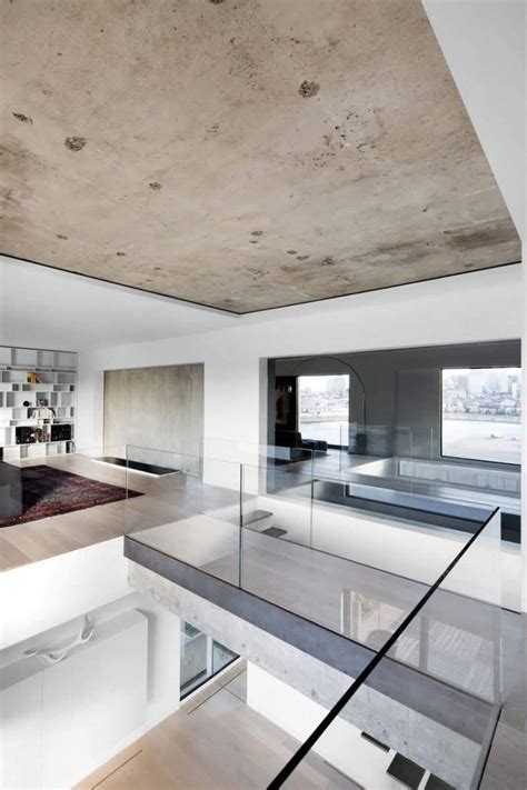 Concrete Slab Ceiling With A Suspended Fibrous Plaster Board Ceiling