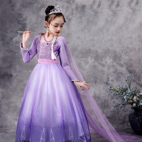 Frozen 2 New Princess Girl Dresses Elsa Cosplay Costume Children
