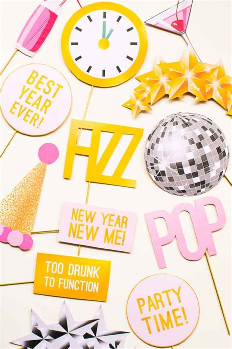 Printable New Years Eve Party Photo Booth Props Bespoke Bride Wedding Blog