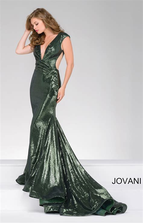 Jovani 56969 Fitted Sequin Deep V Neckline Mermaid Dress Prom Dress