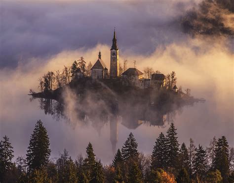 Spectacular Sunrise At Lake Bled In Slovenia