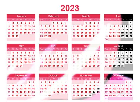 Year 2023 Calendar Png Clipart Png Mart Riset