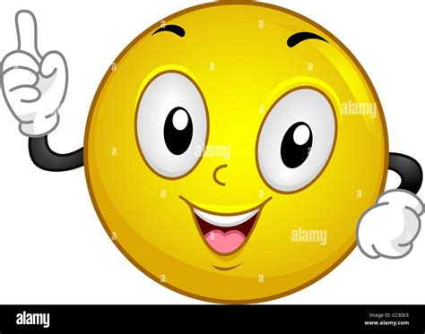 Illustration Of A Smiley Having An Aha Moment Stock Photo Alamy