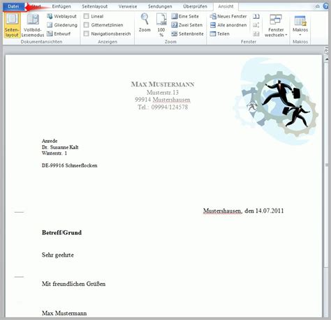 Sensationell Briefkopf Mit Microsoft Word Erstellen Bibliothek