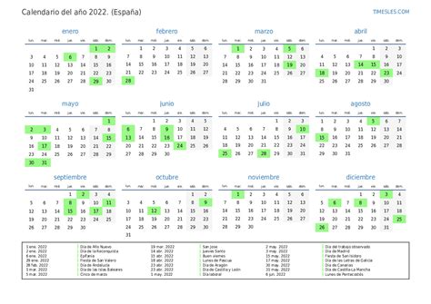 Calendario 2022 Espana Con Dias Festivos Para Imprimir Images