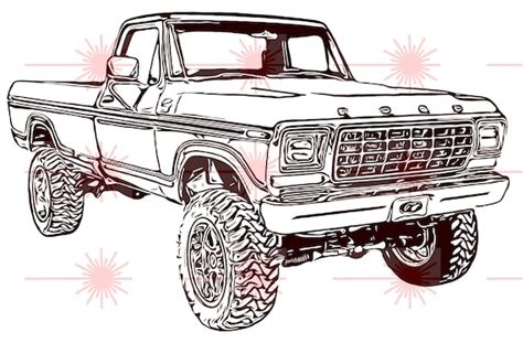 1978 Ford F250 Png Svg Dxf Eps Vector Files For Engraving Etsy