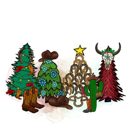 Country Christmas Trees U Press Transfers