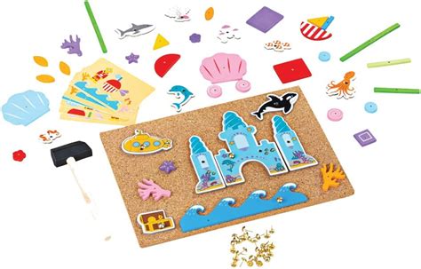 Bigjigs Toys Deluxe Pin A Shape Under The Sea Tap Tap Art Board Set
