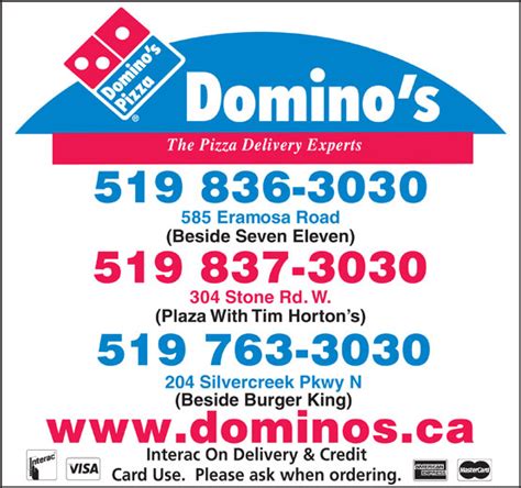 Ibu pejabatnya terletak di domino's farms office park di ann arbor, michigan. Domino's Pizza - 304 Stone Road West, Guelph, ON