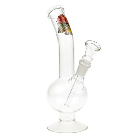 Mini Bubble Base Glass Bong With Bent Neck