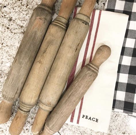 Vintage Style Wooden Rolling Pins Set Of 4 Farmhouse Rolling Pins