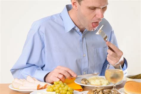 Man Eating Dinner Stock Photo Image Of Indoors Dining 7329220