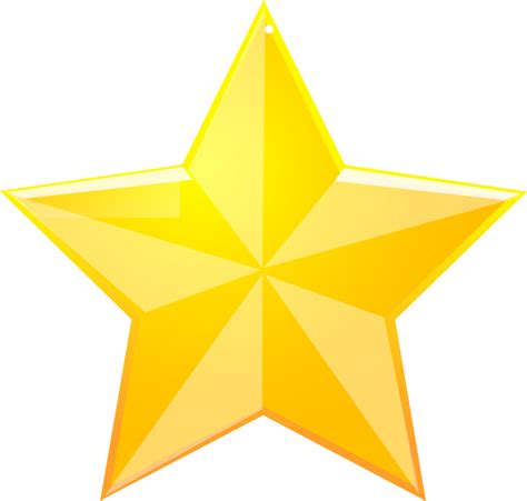 Shaded Yellow Star Clip Art Star Transparent Background Png