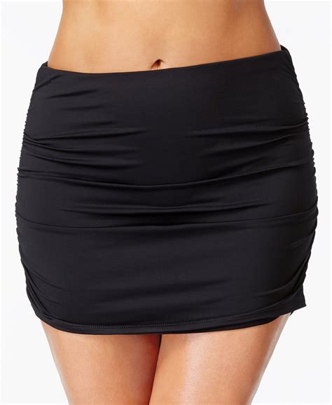 Lauren Ralph Lauren Plus Size High Waist Swim Skirt Black 18w
