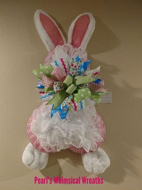 Easter Bunny Made With Wire Heart Wreath Form Easy Easter Crafts