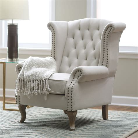 Belham Living Tatum Tufted Arm Chair With Nailheads Arm Chairs Living