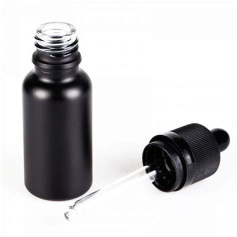 Custom Matte Black Glass Dropper Bottle For Essential Oil