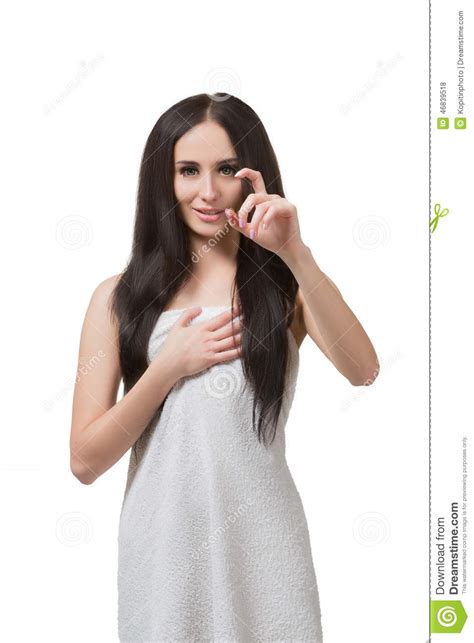 Girl Showing Small Amount Of Something Stock Photo Image Of Caucasian