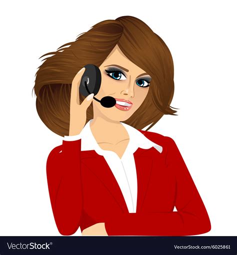 Female Customer Support Phone Operator Royalty Free Vector