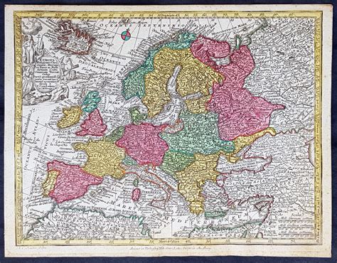 1744 Georg Mattaus Seutter Antique Map Of Europe Classical Images