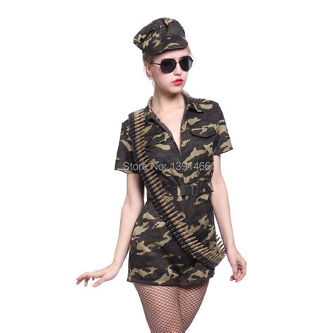Womens Ladies Camouflage Combat Girl Army Military Soldier Fancy Dress