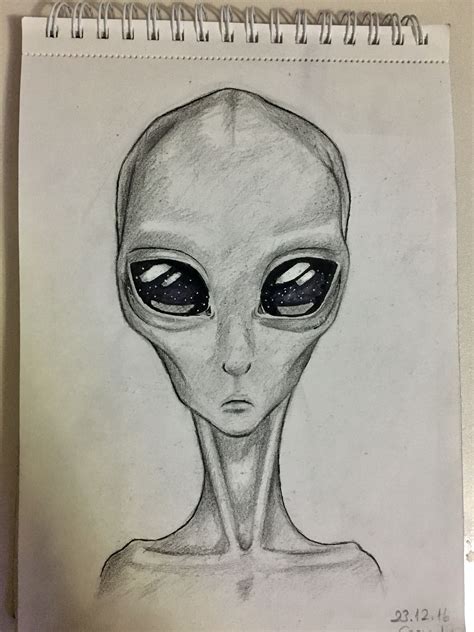 Alien Art Charcoal Art Drawings Sketches Simple Alien Art Scary