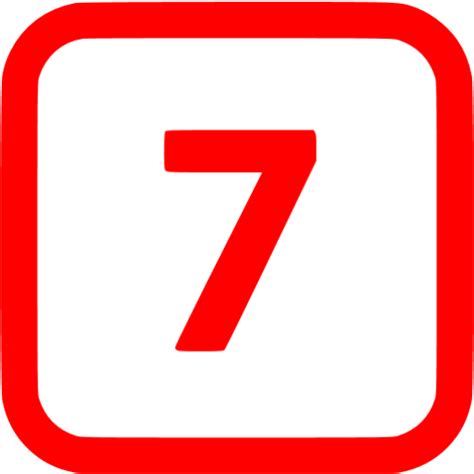 Red 7 Icon Free Red Numbers Icons