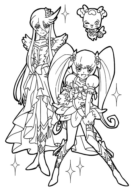 Nice Girl From Pretty Cure Coloring Pages For Kids Printable Free